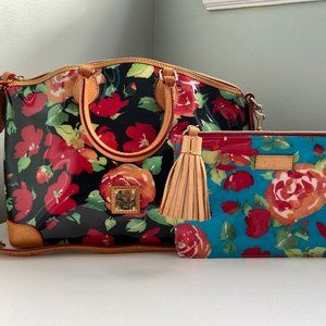 Dooney & Bourke Patent Rose Garden Floral Satchel & Clutch